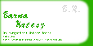 barna matesz business card